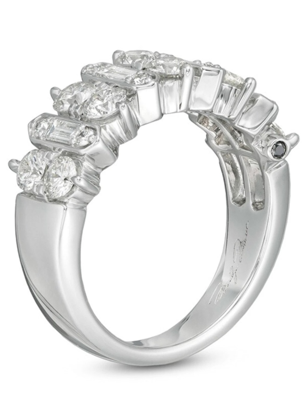 Marilyn Monroe™ Collection Baguette and Round Stone Band Size 5 Ring - Picture 4 of 11